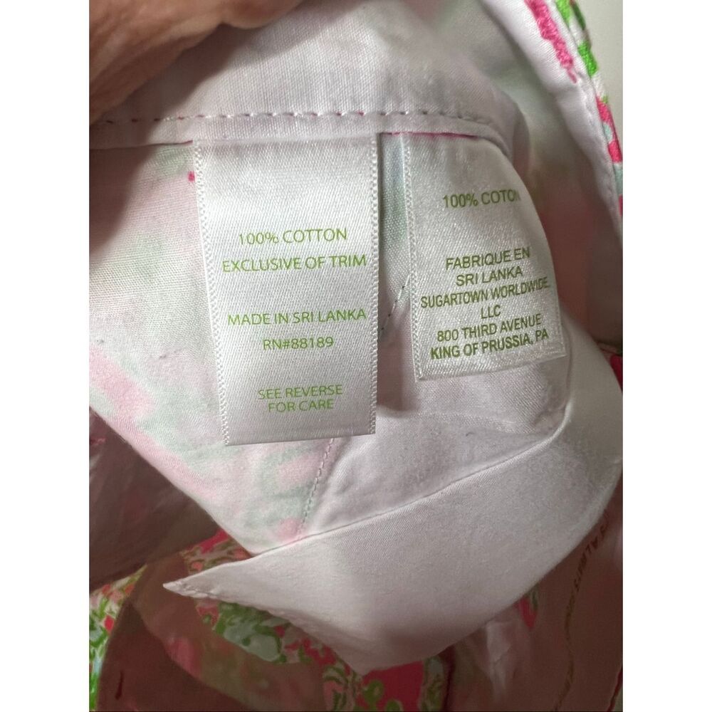 Lilly Pulitzer The Chipper Short Bermuda Shorts Sz 14 Pink Green Southern Charm - Picture 11 of 13
